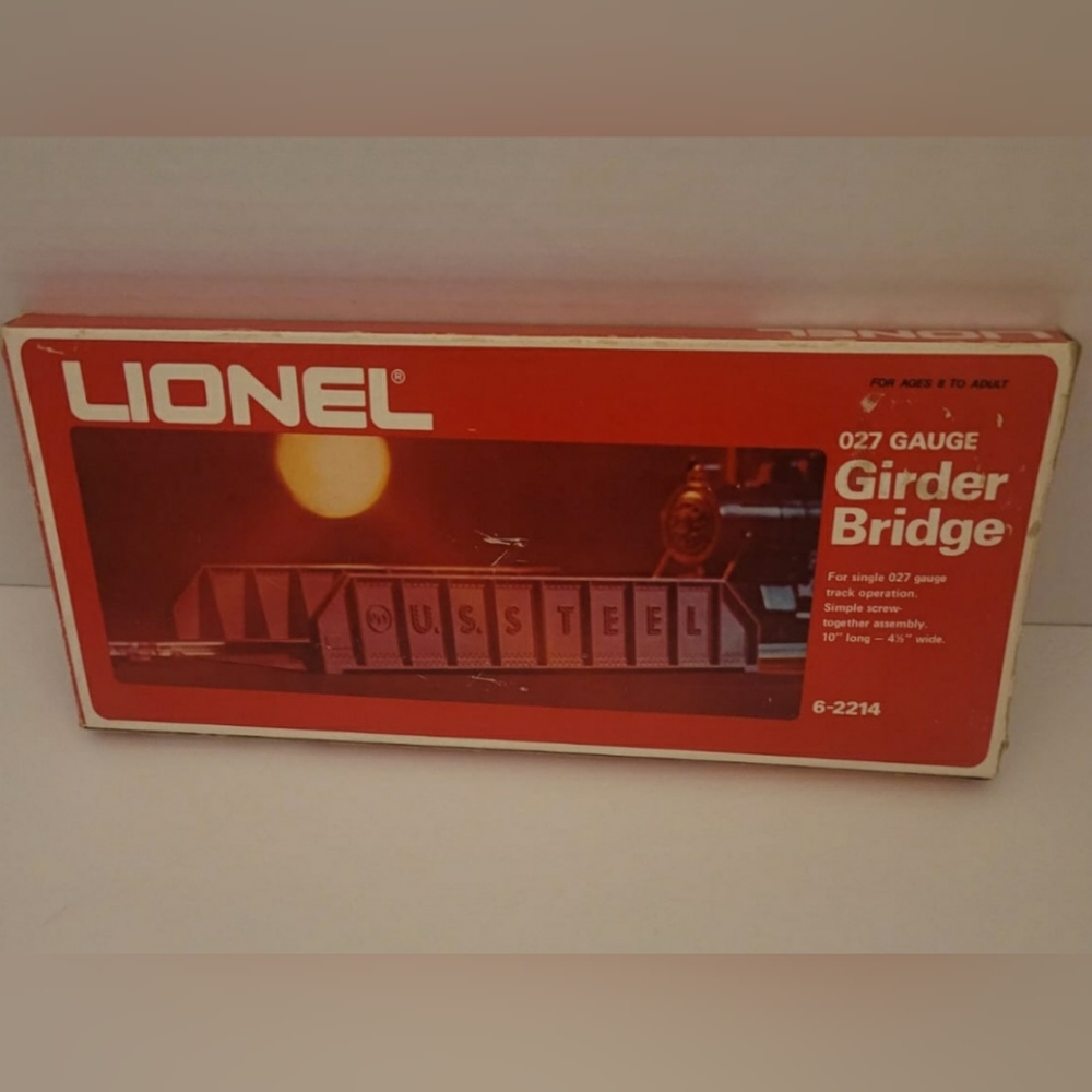 🔥New Vtg Lionel 6-2214 027 Gauge Single Track Girder Bridge 70's to 80's